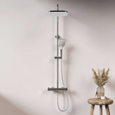 EMKE système de douche set de douche "F06" avec douchette à main thermostatique de douche de tête chromé