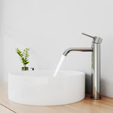 EMKE "F14" mitigeur de lavabo avec corps de robinetterie chromé surélevé, sans garniture de vidage