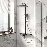 EMKE F10 Colonne de douche Thermostat, 3 types de jets, Chrome/Anthracite/Blanc