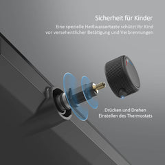 EMKE F13 Colonne de douche thermostatique 38°C avec tablette extra large, noir mat