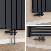 EMKE Robinet de Radiateur, Robinet Thermostatique pour Radiateur, Anthracite/Blanc/Chrome