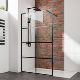 Paroi de douche à grille noire EMKE, hauteur : 200 cm