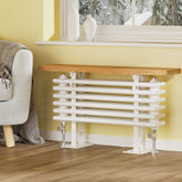 Radiateur à eau chaude EMKE avec banc en bois, hauteur : 480 mm, blanc