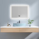 EMKE LM04 Miroir de salle de bain à éclairage LED rectangulaire et diverses fonctions