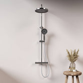 Système de douche EMKE "F07" avec douche de tête ronde, thermostatique, chromé