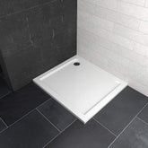 Receveur de douche EMKE, receveur de douche antidérapant, plat, aspect pierre, blanc, différentes tailles