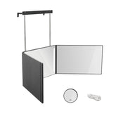 EMKE CM04 Miroir 360 degrés, miroir pliant avec éclairage, grossissement 5x