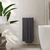 EMKE petit radiateur horizontal, raccordement central monocouche, anthracite/blanc