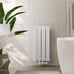 EMKE petit radiateur horizontal, raccordement central monocouche, anthracite/blanc