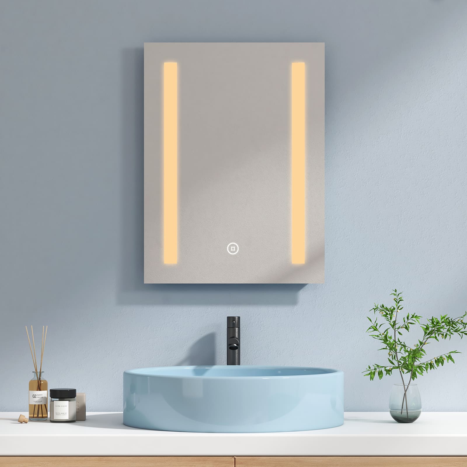 Moderne Miroir avec LED Illumination Salle de Bain 50x50 cm sur