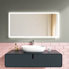 EMKE Miroir de salle de bain lumineux avec interrupteur à bouton/interrupteur tactile, antibuée, 3000/4000/6500K