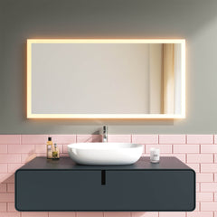 EMKE Miroir de salle de bain lumineux avec interrupteur à bouton/interrupteur tactile, antibuée, 3000/4000/6500K