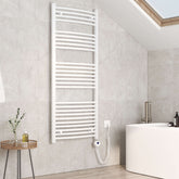 EMKE PCTR radiateur électrique / sèche-serviettes électrique avec thermostat, blanc/anthracite