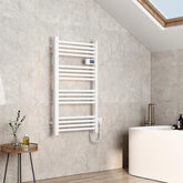 Radiateur de salle de bain EMKE PTR avec résistance chauffante pour fonctionnement purement électrique, 960x540 mm, 500 watts