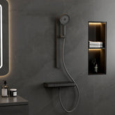 Système de douche thermostatique design split EMKE F22, anthracite mat