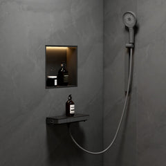Système de douche thermostatique design split EMKE F22, anthracite mat