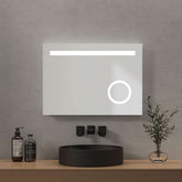 Miroir de salle de bain EMKE LM08 avec éclairage LED, miroir de maquillage intégré et fonction anti-buée