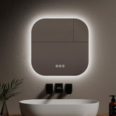 Miroir de salle de bain EMKE LM32 avec éclairage, Softcube, sans cadre, 3000/4000/6500K