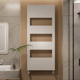 Radiateur de salle de bain design EMKE pour eau chaude ou fonctionnement mixte, blanc