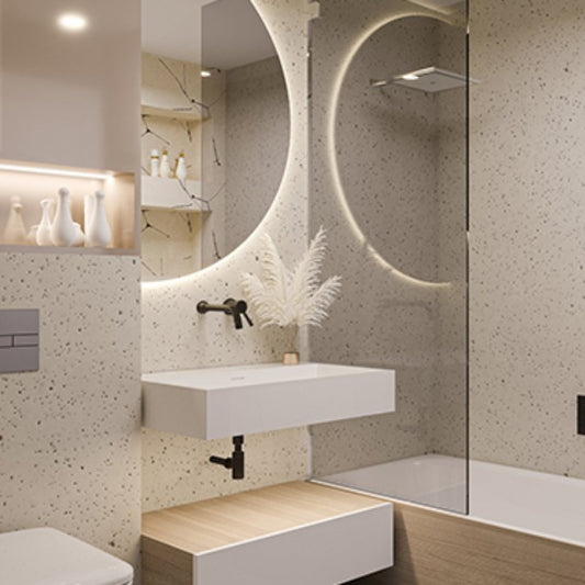 Éclairage et accessoires de salle de bains qui rehaussent l’aura de votre douche personnelle