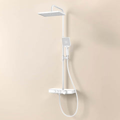 EMKE F09 Colonne de douche thermostatique, 3 jets, certification KTW, Chrome/Anthracite/Blanc