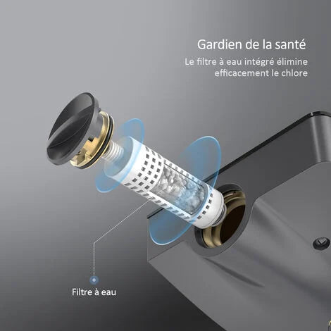 EMKE F11 Colonne de douche thermostatique avec plaque thermostatique de 40 cm, Anthracite/Blanc
