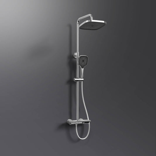 EMKE F12 Colonne de douche thermostatique, douche à effet pluie, Chrome