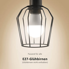 Lampadaire EMKE "L28E2BL" 2 lampes, hauteur 150cm, noir