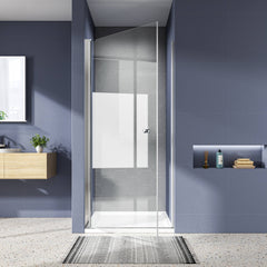 Porte de douche battante à installer dans des cabines de douche en niche, hauteur : 185 cm/195 cm
