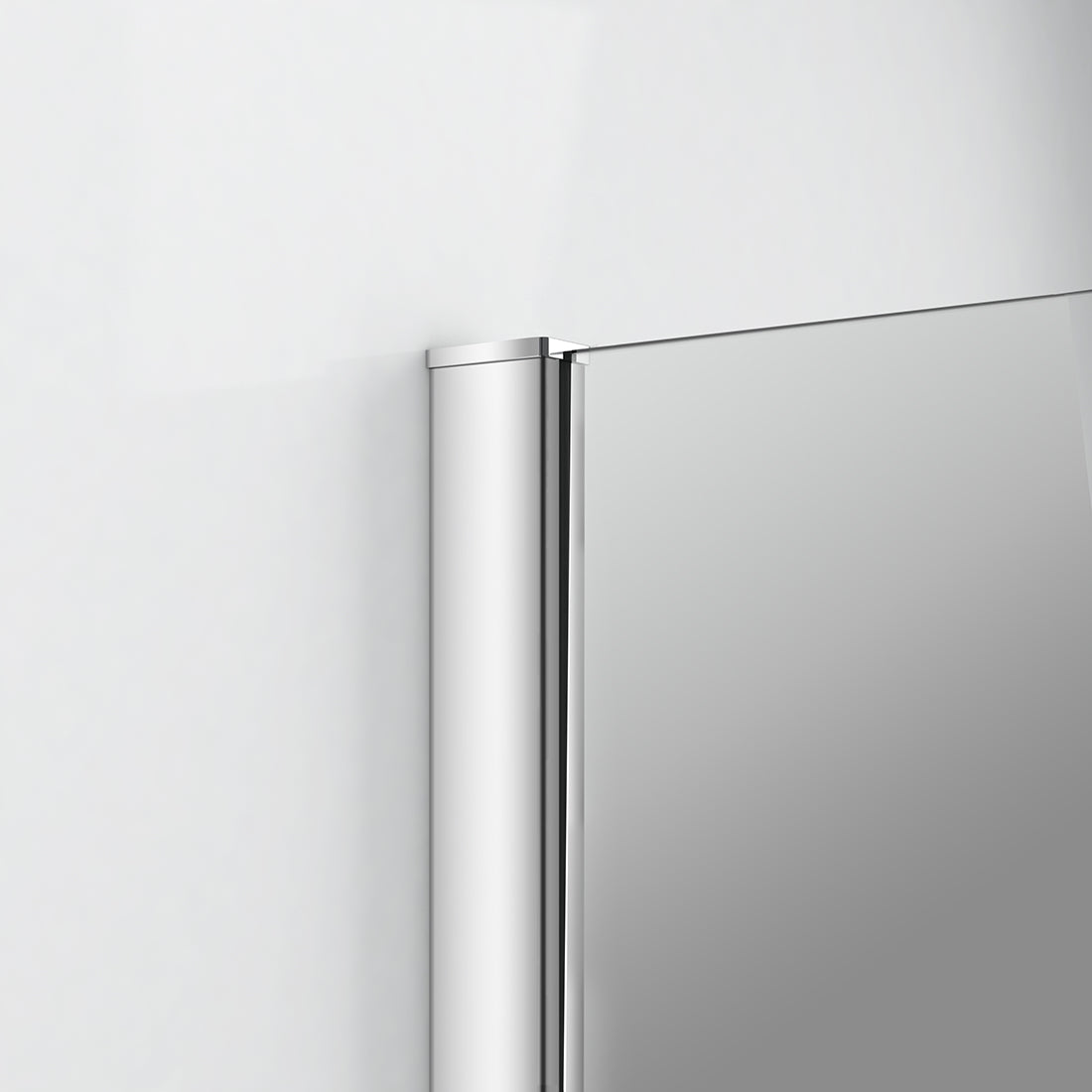 Cabine de douche d'angle sans cadre EMKE avec portes battantes et barres de support, hauteur 185 cm/195 cm