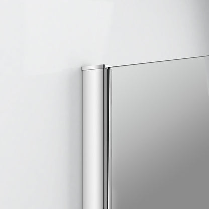 Cabine de douche d'angle sans cadre EMKE avec portes battantes et barres de support, hauteur 185 cm/195 cm