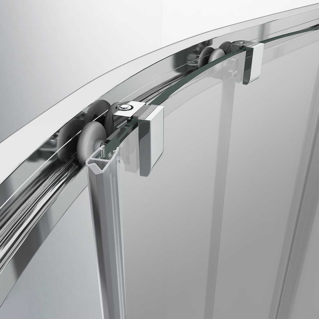 Paroi De Douche Quart De Rond Noir Mat Coulissante 90x90