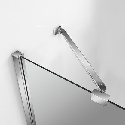 Cabine de douche d'angle sans cadre EMKE avec portes battantes et barres de support, hauteur 185 cm/195 cm