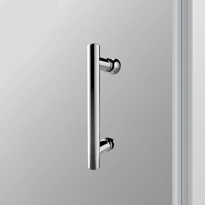 Cabine de douche quart de cercle à porte coulissante, blanc/noir, hauteur 185 cm