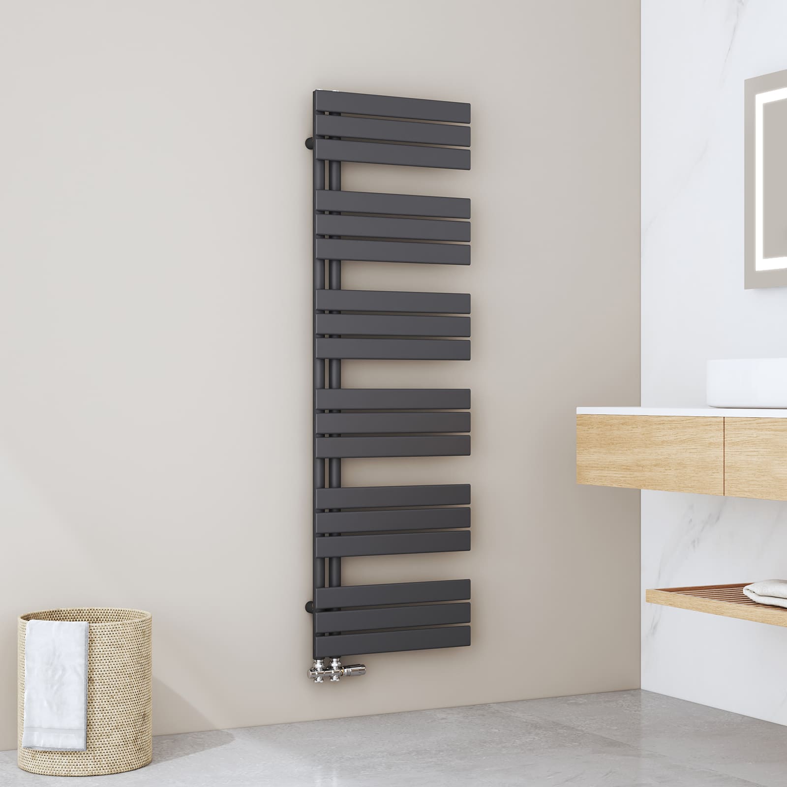 EMKE Sèche-Serviettes Électrique De Salle De Bain 320 W, 50 X 100 X 11 Cm Porte-serviettes