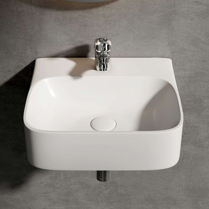 EMKE CB03 vasque à poser blanc, avec 1 trou robinetterie, sans trop-plein