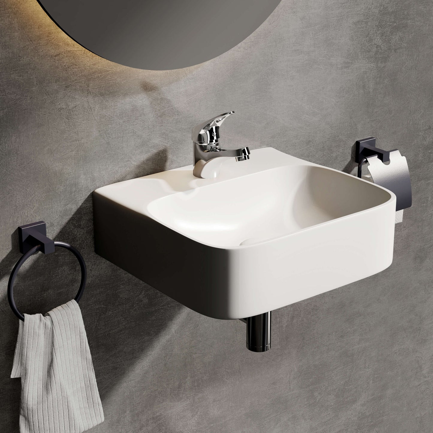 EMKE CB03 vasque à poser blanc, avec 1 trou robinetterie, sans trop-plein