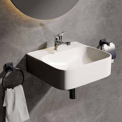 EMKE CB03 vasque à poser blanc, avec 1 trou robinetterie, sans trop-plein