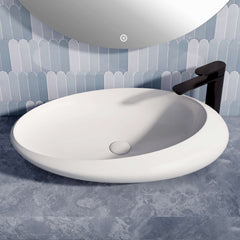 EMKE CB07 vasque à poser blanc, ovale, design asymétrique