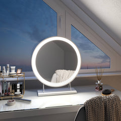 EMKE CM01 Miroir de maquillage de table rond éclairé par LED avec cadre, ф40/48cm