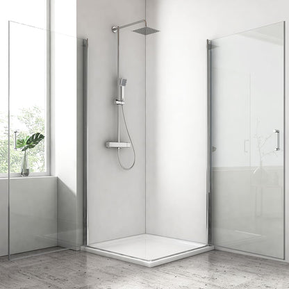 Cabine de douche à double porte pour installation en angle, hauteur 185 cm/195 cm