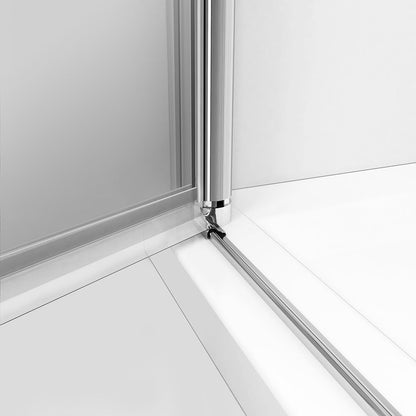 Cabine de douche à double porte pour installation en angle, hauteur 185 cm/195 cm