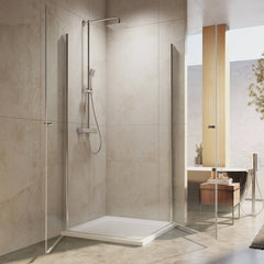 Cabine de douche à double porte pour installation en angle, hauteur 185 cm/195 cm