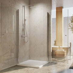 Cabine de douche à double porte pour installation en angle, hauteur 185 cm/195 cm