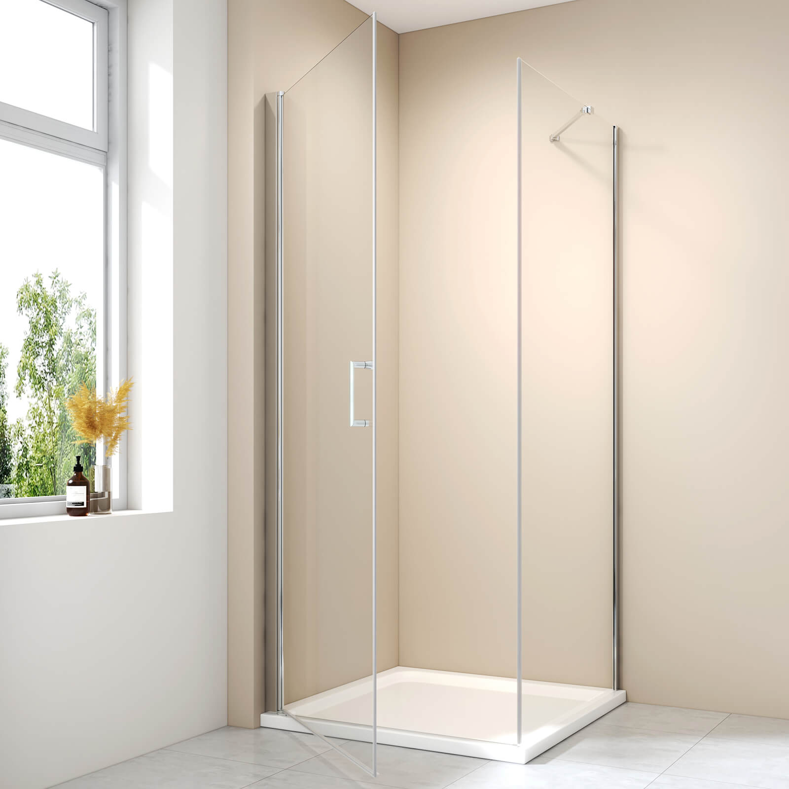 BERNSTEIN - Cabine De Douche D'angle En Verre Trempé 6mm, Paroi De Douche Cabine De Douche Dangle En Verre Veritable Nano Ex416 100 X 100 X 195cm Avec Receveur 10268334 BERNSTEIN - Cabine De Douche D'angle En Verre Trempé 6mm, Paroi De Douche Cabine De Douche Dangle En Verre Veritable Nano Ex416 100 X 100 X 195cm Avec Receveur 10268334