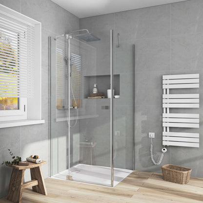 Cabine de douche EMKE (avec grande porte, ouvrant vers l'intérieur et l'extérieur, hauteur : 190 cm)