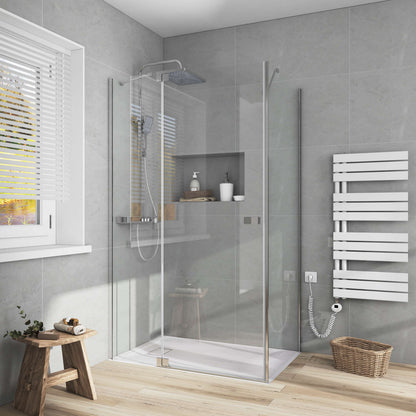Cabine de douche EMKE (avec grande porte, ouvrant vers l'intérieur et l'extérieur, hauteur : 190 cm)