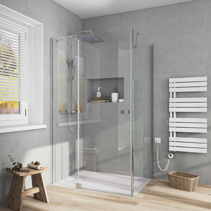 Cabine de douche EMKE (avec grande porte, ouvrant vers l'intérieur et l'extérieur, hauteur : 190 cm)