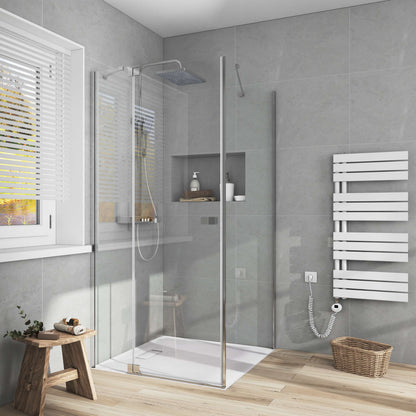 Cabine de douche EMKE (avec grande porte, ouvrant vers l'intérieur et l'extérieur, hauteur : 190 cm)