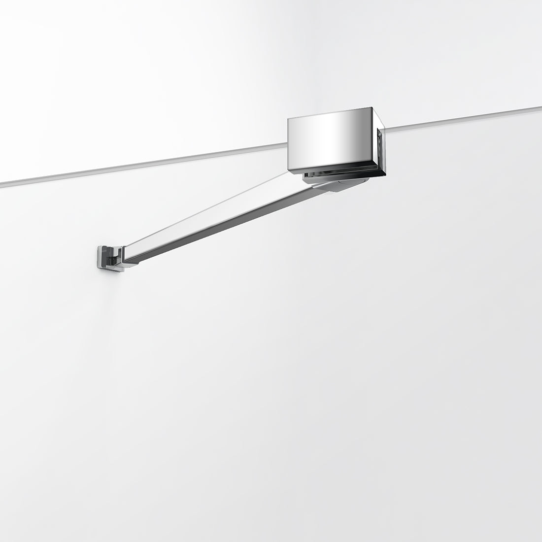 Cabine de douche d'angle avec porte et panneau latéral fixe, hauteur 185cm/195cm
